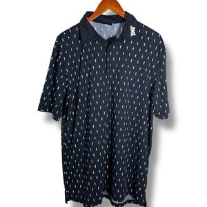 Men’s PXG Black Cactus Print Golf Short Sleeve Polo Size Large